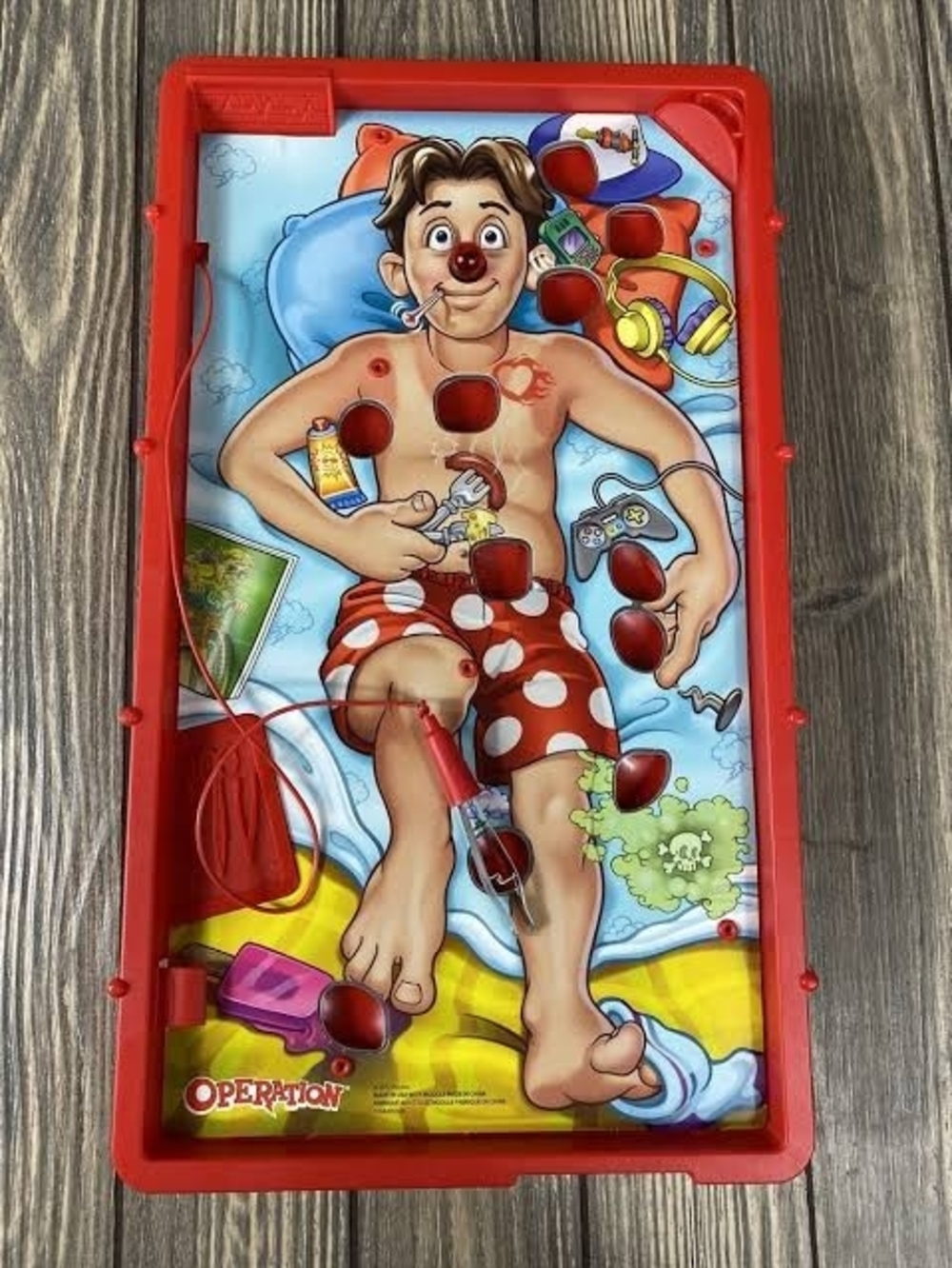 Hasbro Operation Game - Red Play Tray with Multicolor Artwork